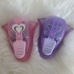 EK Success Decorative Lines Corner Paper Punch Heart Border Lot Of 2 Large